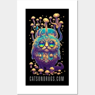 Techno T-Shirt - You’ll Never Rave Alone - Catsondrugs.com - Techno, rave, edm, festival, techno, trippy, music, 90s rave, psychedelic, party, trance, rave music, rave krispies, rave flyer T-Shirt Posters and Art